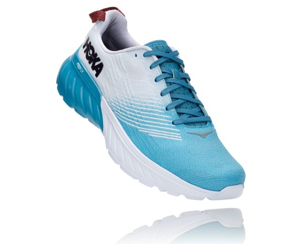 Hoka One One Mach 3 Mens UK - Blue / White Road Running Shoes - ECDTQ2018